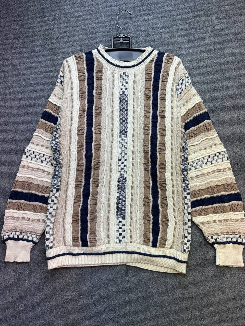 Vintage Versace Jeans Couture Coogi Style Cotton Sweater Men's Size L